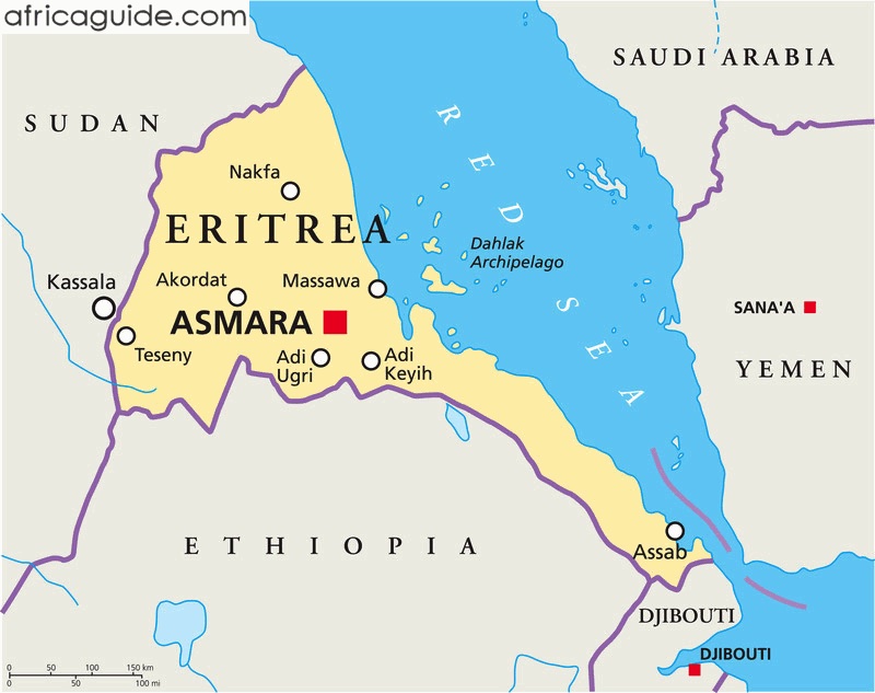 Map of Eritrea: